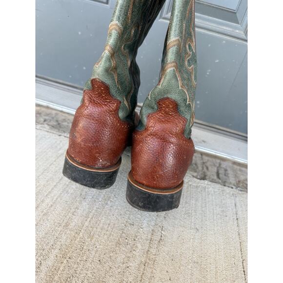 Twisted X 14 Inch Western Square Toe Cowboy Leather Boots, Size 10.5 EE